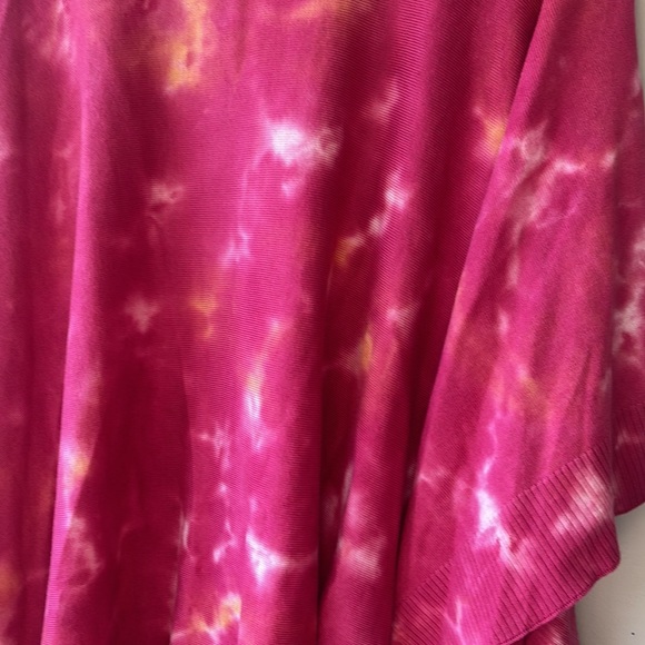 JOHNNY WAS Boho Hot Pink Hand Painted Poncho One Size - Picture 11 of 12